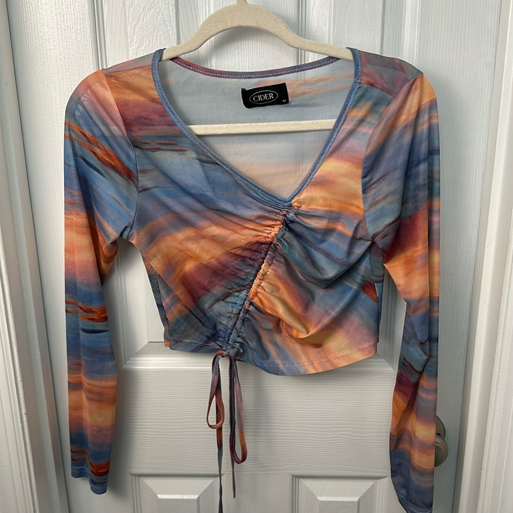 CIDER ambient sunset mesh top